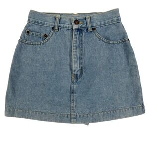 Vintage 90s Squeeze Ocean Denim Skort Light Wash Barnacle Wash Cotton Size 5/6